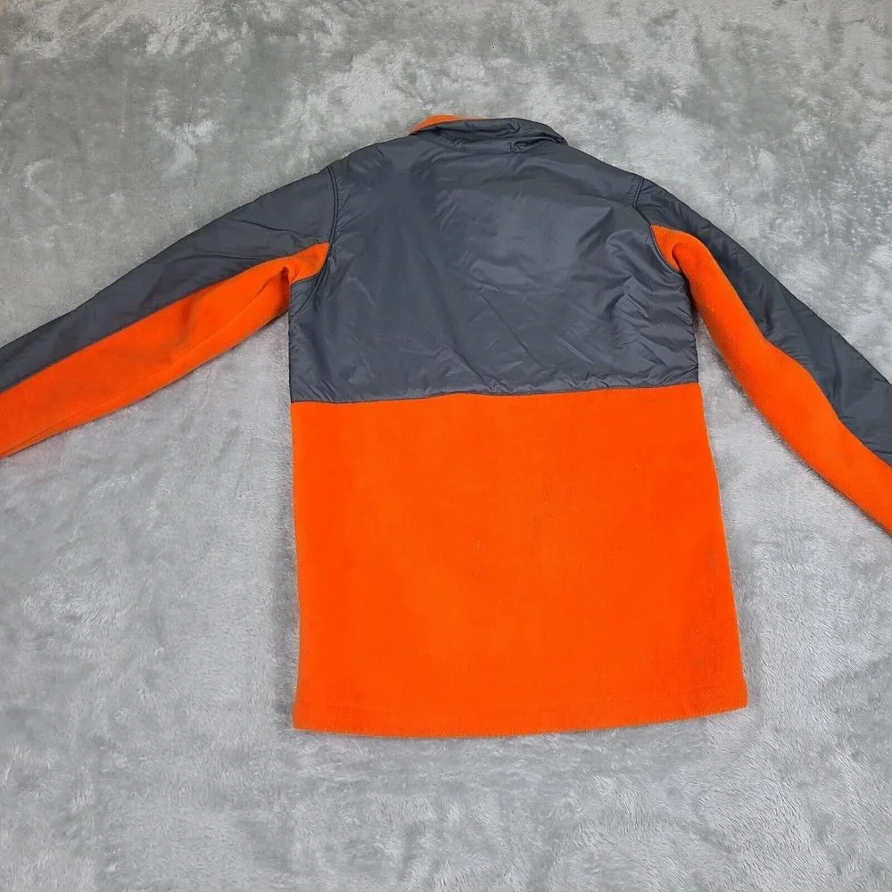 Columbia Fleece‎ Jacket Boys Large Orange Gray Full Zip Softshell Youth Casual